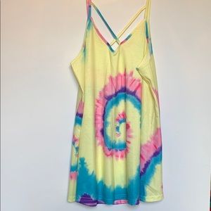 Tie Dyed Cross Neck Tank Top!